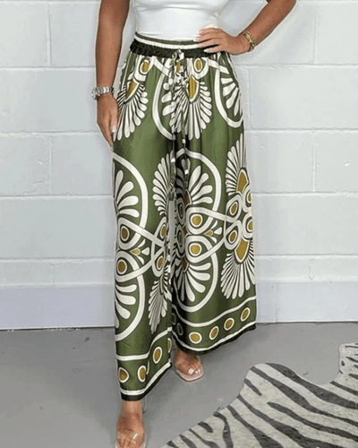 Wide-Leg Printed Pants for Women