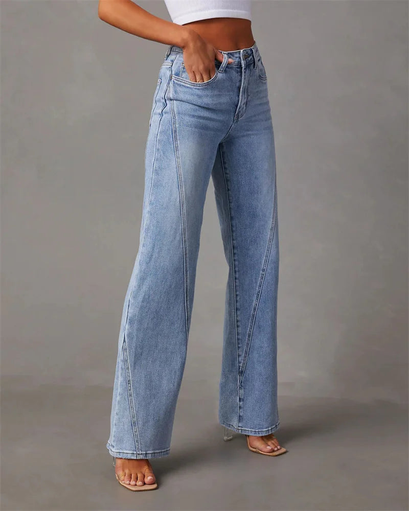 Women's elegant wide-leg jeans