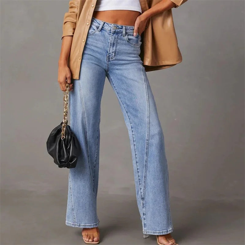 Women's elegant wide-leg jeans