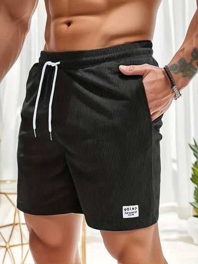 Men's leisure shorts with drawstring stopper