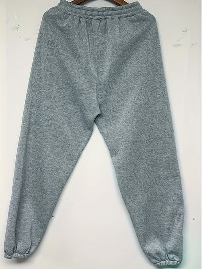 Wide-leg sweatpants with elastic waistband for women