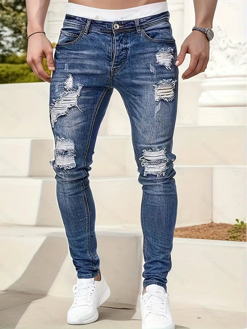 Men's ripped skinny jeans