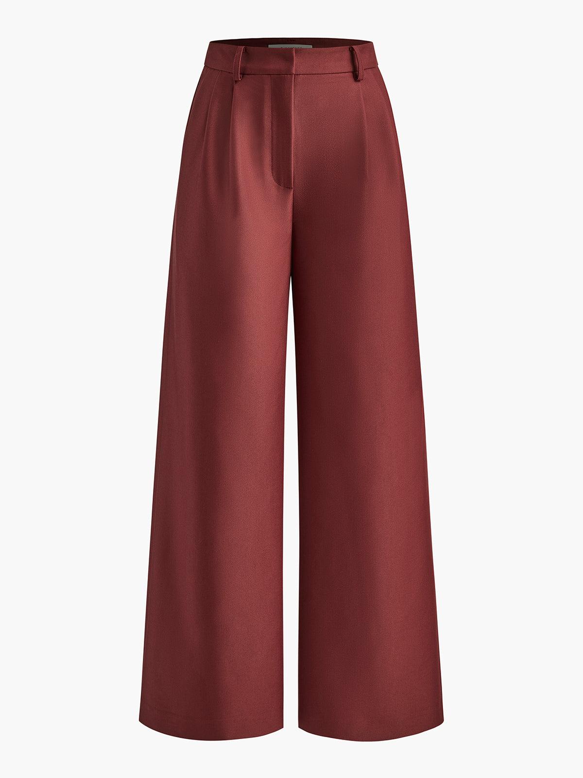 Wide-Leg Pleated Pants for Women