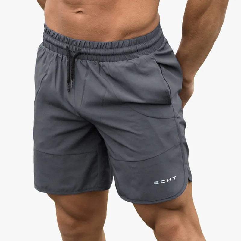 Men’s Athletic Shorts - Breathable Lightweight Fabric - Elastic Waistband with Drawstring - Mid-Thigh Length