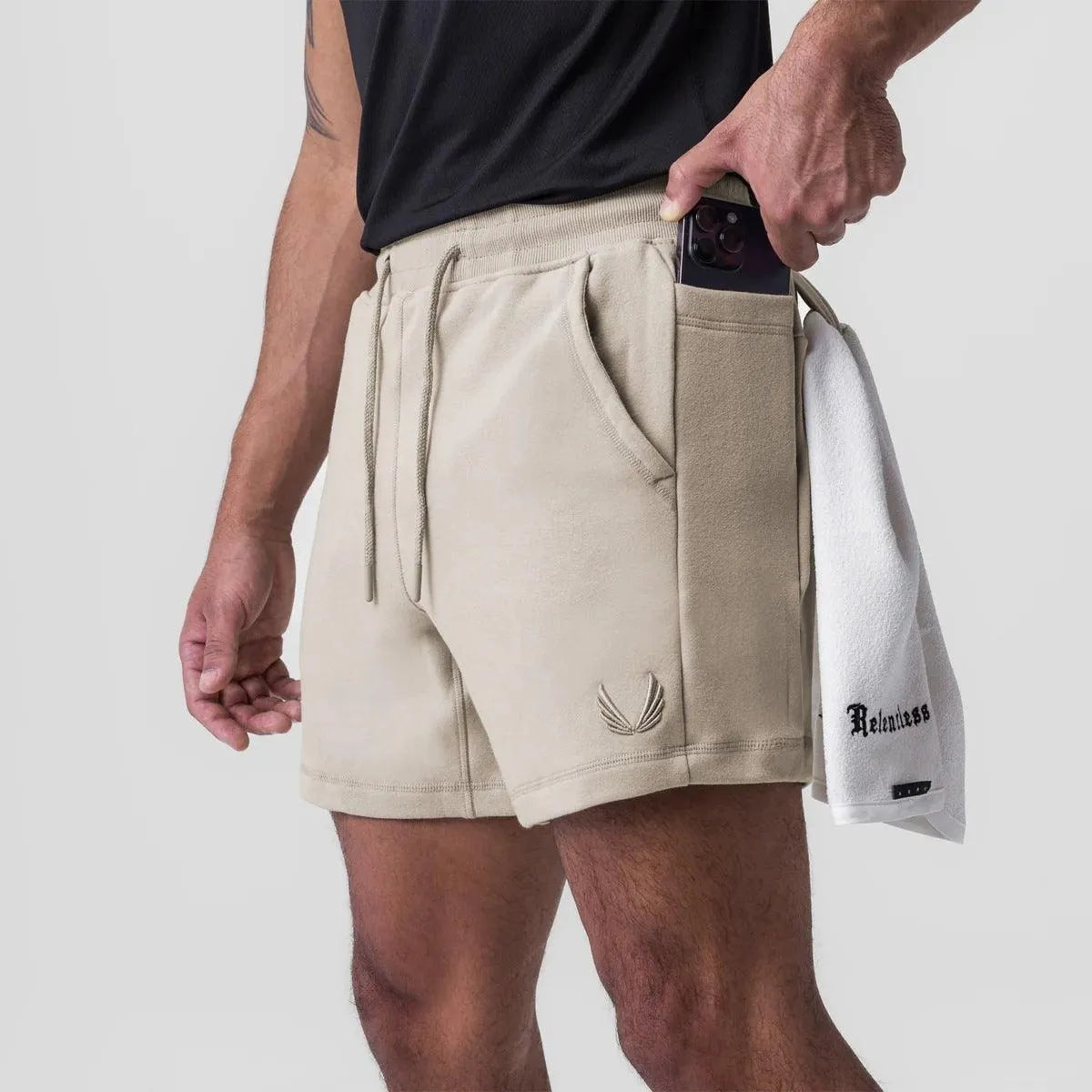 Men’s Athletic Shorts - Breathable Fabric - Elastic Waistband - Side Pockets - Sport & Casual