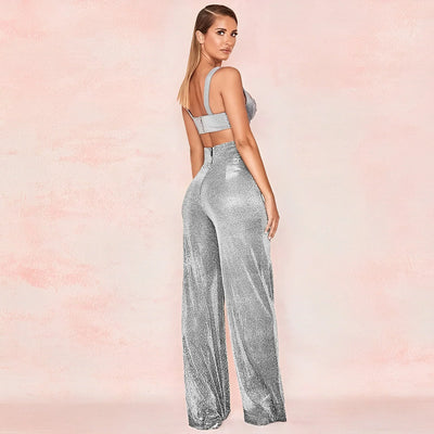 Women's fashion high waisted wide leg pants