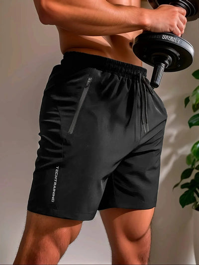 Men’s Athletic Shorts - Lightweight Moisture-Wicking - Stretch Fabric - Zip Pocket