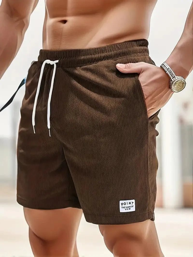 Men’s Casual Shorts - Breathable Lightweight Fabric - Elastic Waistband with Drawstring