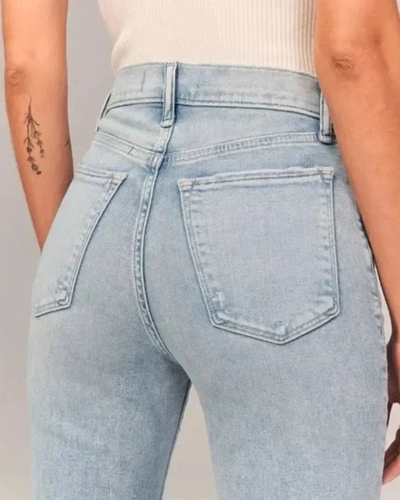 Women's flared high-waisted jeans