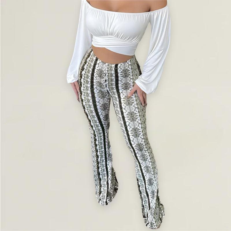 Women's Fashionable Flared Pants with Unique Cut-Out Design